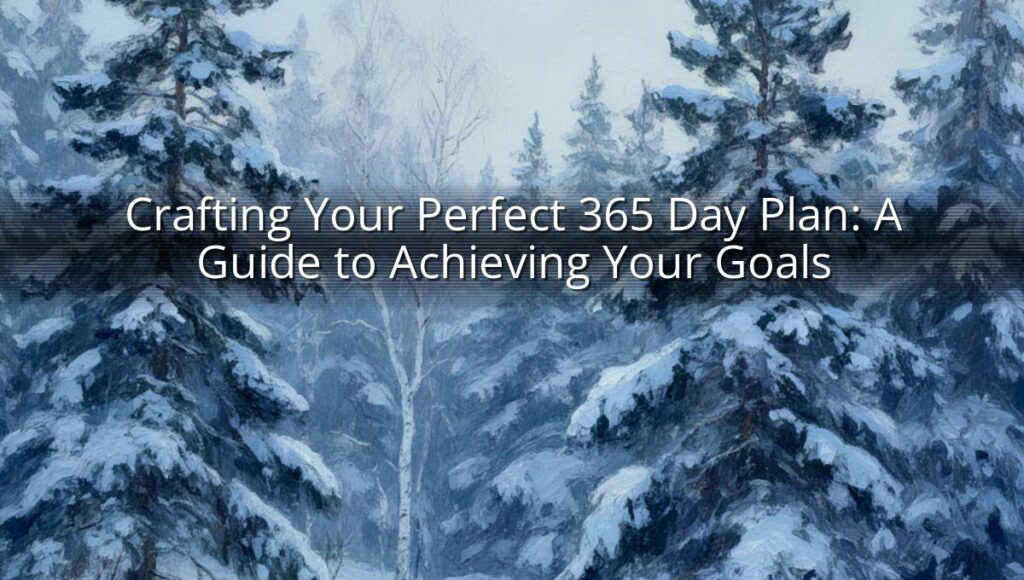 Crafting Your Perfect 365 Day Plan: A Guide to Achieving Your Goals