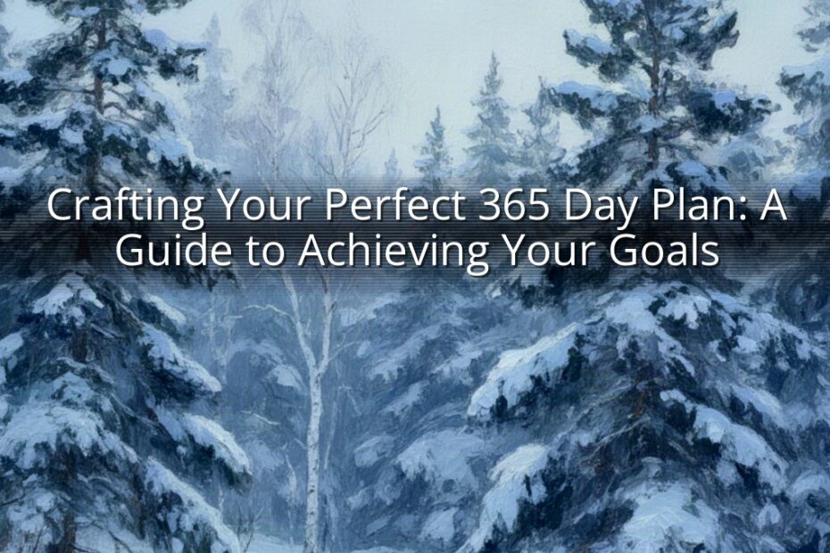 Crafting Your Perfect 365 Day Plan: A Guide to Achieving Your Goals