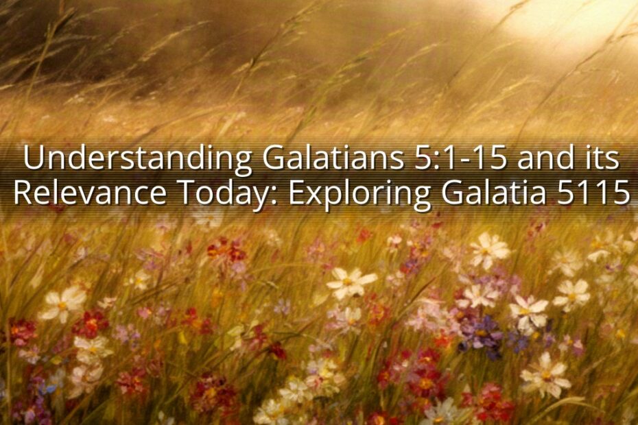 Understanding Galatians 5:1-15 and its Relevance Today: Exploring Galatia 5115