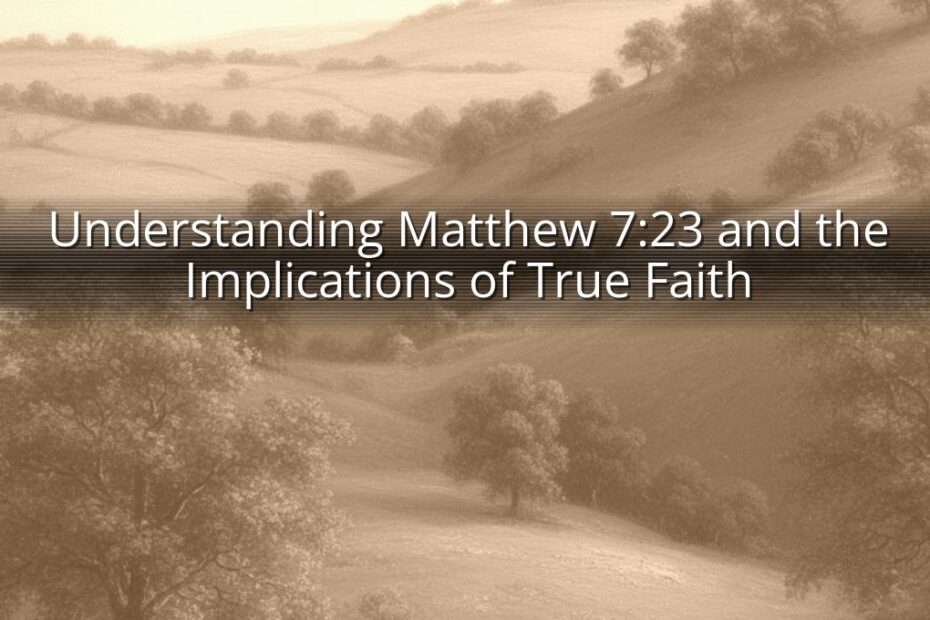 Understanding Matthew 7:23 and the Implications of True Faith