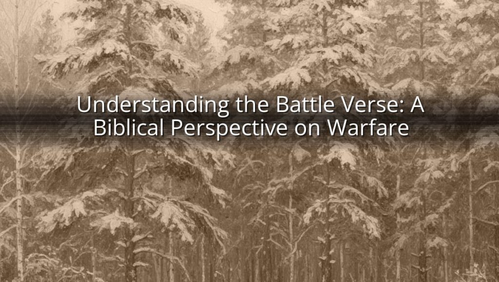Understanding the Battle Verse: A Biblical Perspective on Warfare