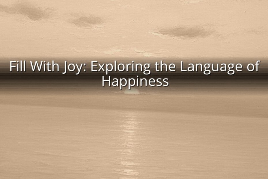 Fill With Joy: Exploring the Language of Happiness
