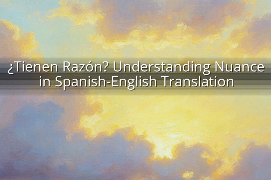 ¿Tienen Razón? Understanding Nuance in Spanish-English Translation