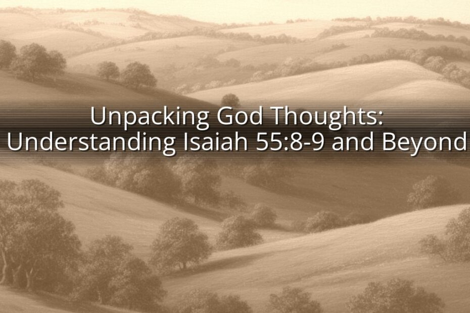 Unpacking God Thoughts: Understanding Isaiah 55:8-9 and Beyond