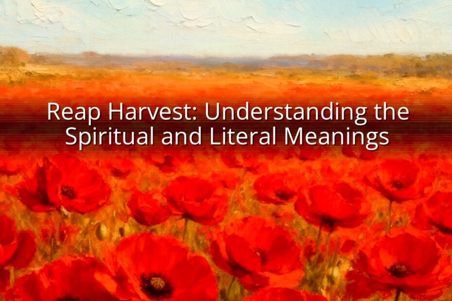 Reap Harvest: Understanding the Spiritual and Literal Meanings