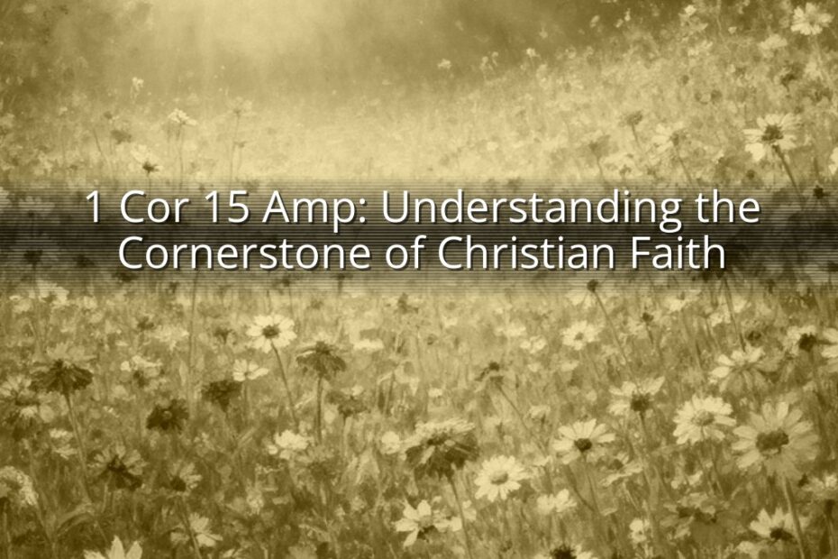 1 Cor 15 Amp: Understanding the Cornerstone of Christian Faith