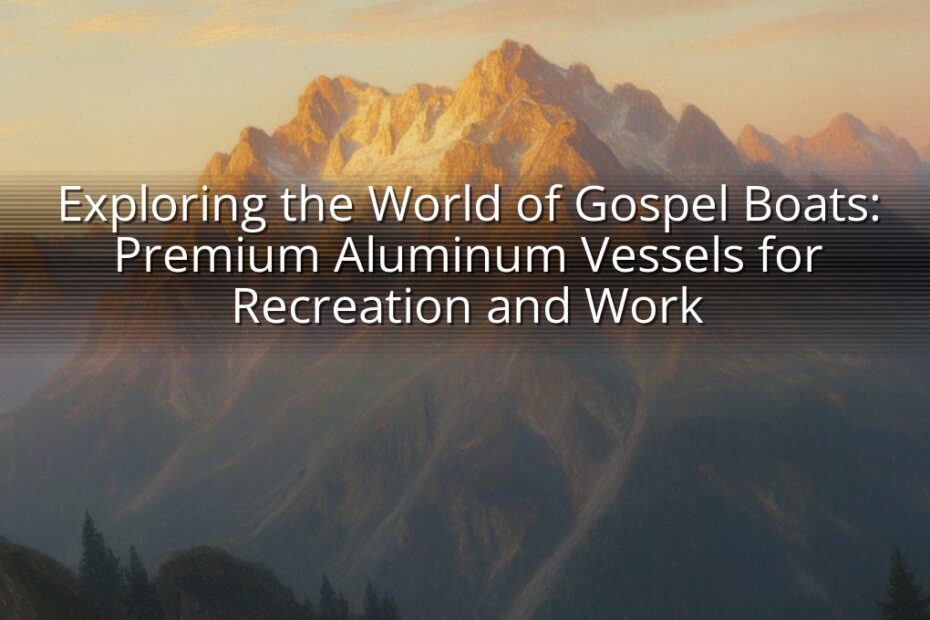 Exploring the World of Gospel Boats: Premium Aluminum Vessels for Recreation and Work