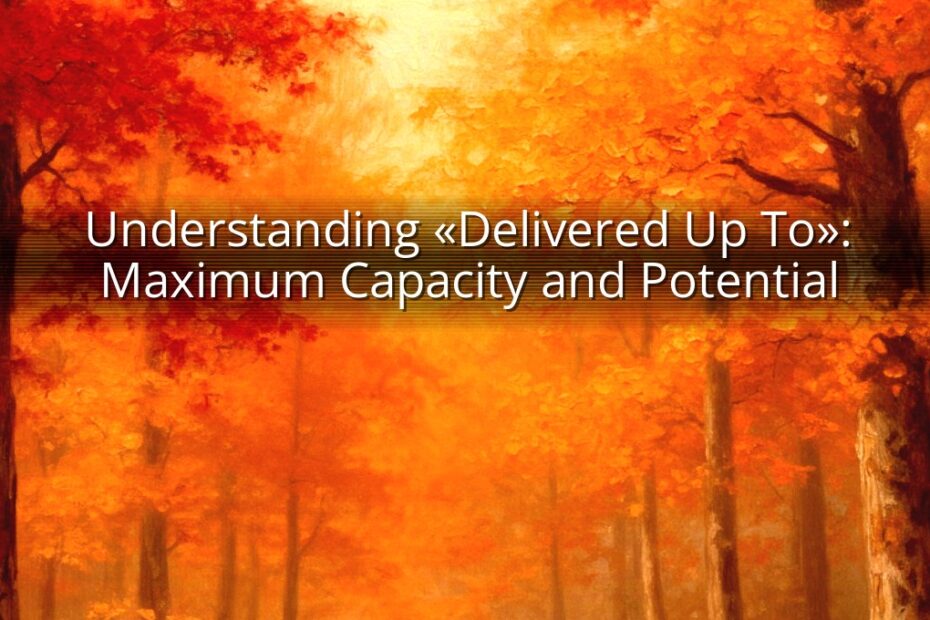 Understanding «Delivered Up To»: Maximum Capacity and Potential