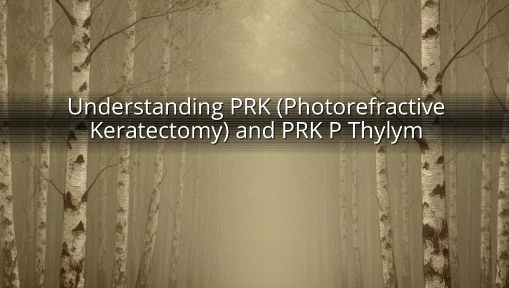 Understanding PRK (Photorefractive Keratectomy) and PRK P Thylym