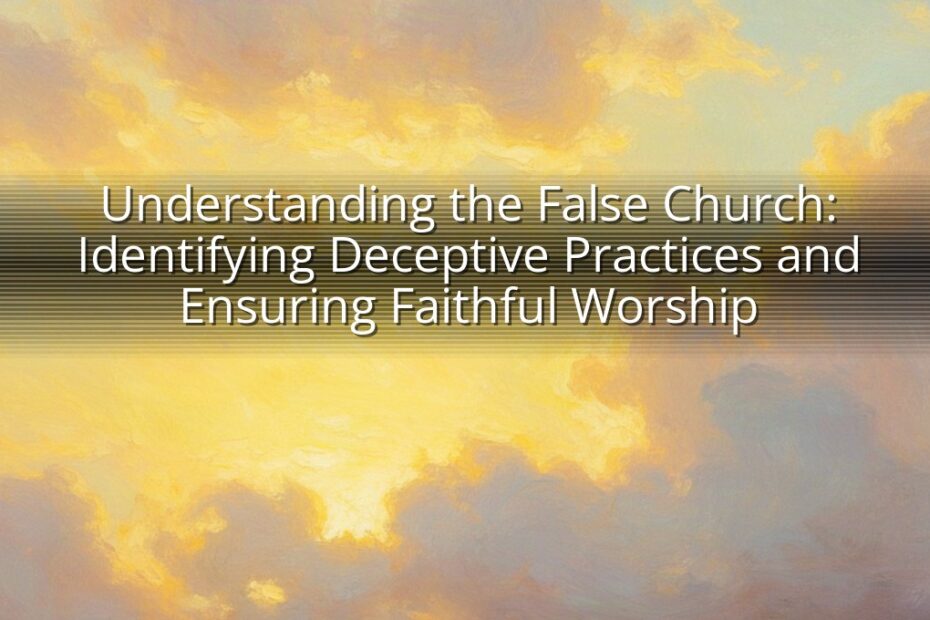 Understanding the False Church: Identifying Deceptive Practices and Ensuring Faithful Worship