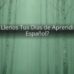 ¿Están Llenos Tus Días de Aprendizaje de Español?