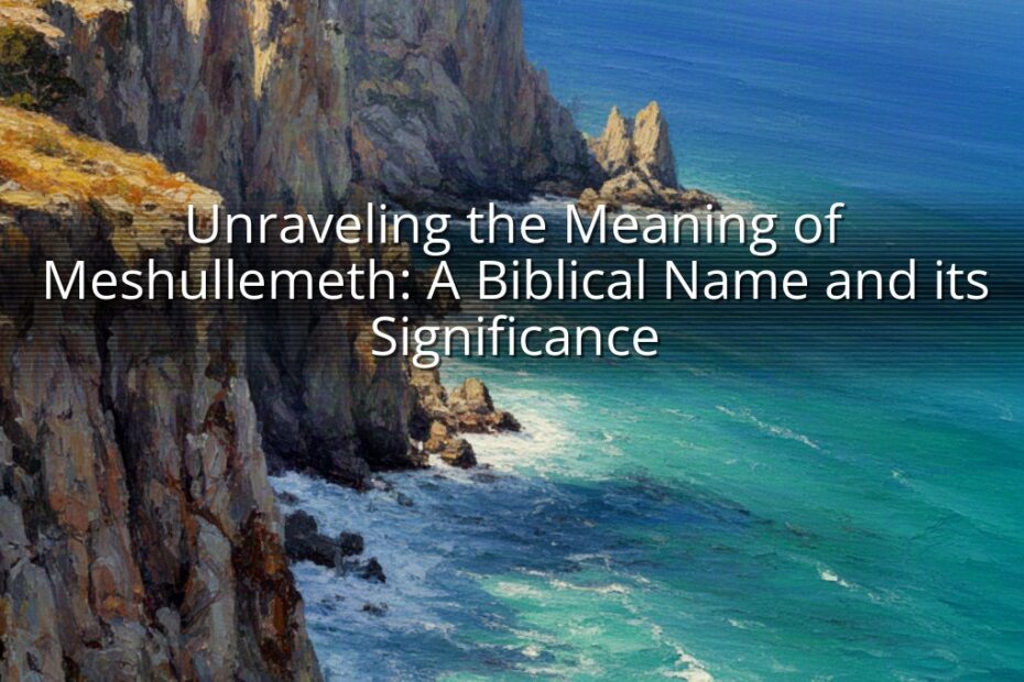 Unraveling the Meaning of Meshullemeth: A Biblical Name and its Significance
