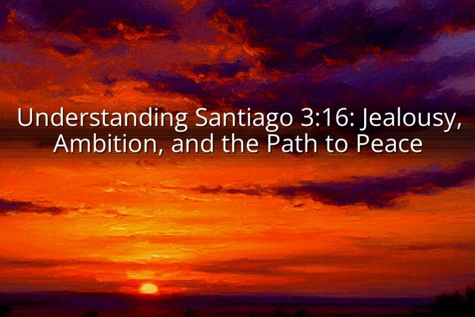 Understanding Santiago 3:16: Jealousy, Ambition, and the Path to Peace