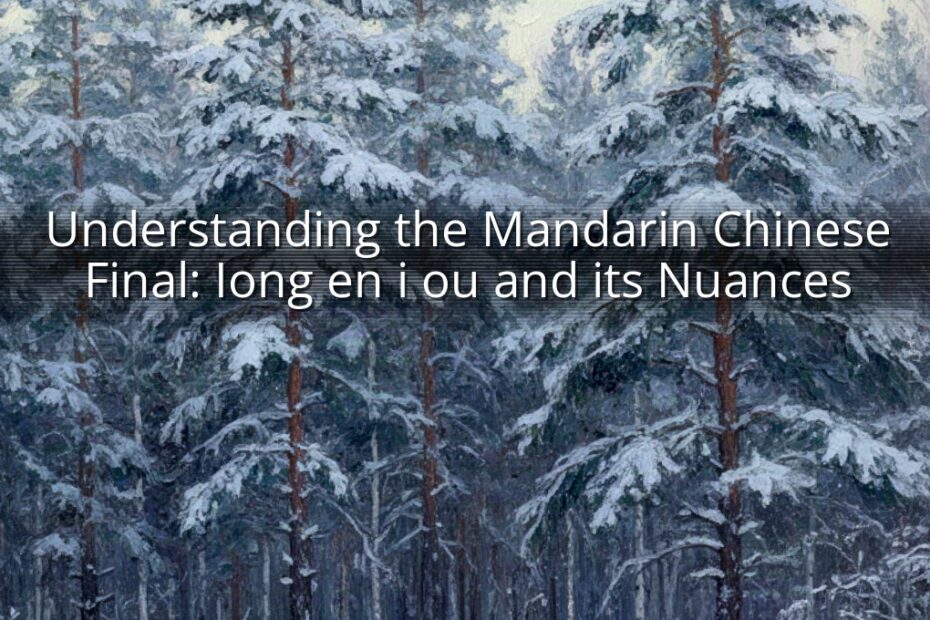 Understanding the Mandarin Chinese Final: Iong en i ou and its Nuances