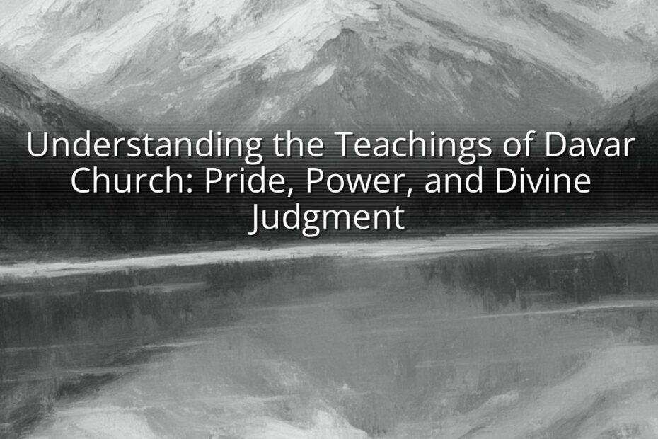 Understanding the Teachings of Davar Church: Pride, Power, and Divine Judgment
