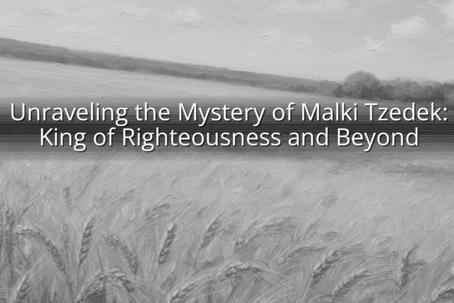 Unraveling the Mystery of Malki Tzedek: King of Righteousness and Beyond