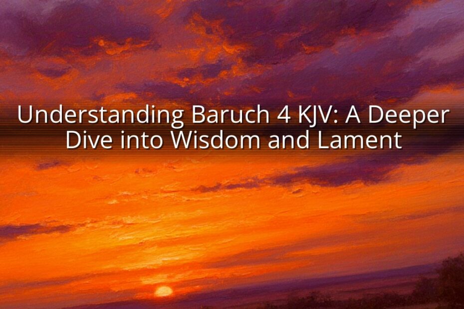 Understanding Baruch 4 KJV: A Deeper Dive into Wisdom and Lament