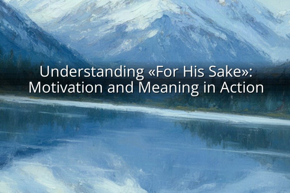 Understanding «For His Sake»: Motivation and Meaning in Action