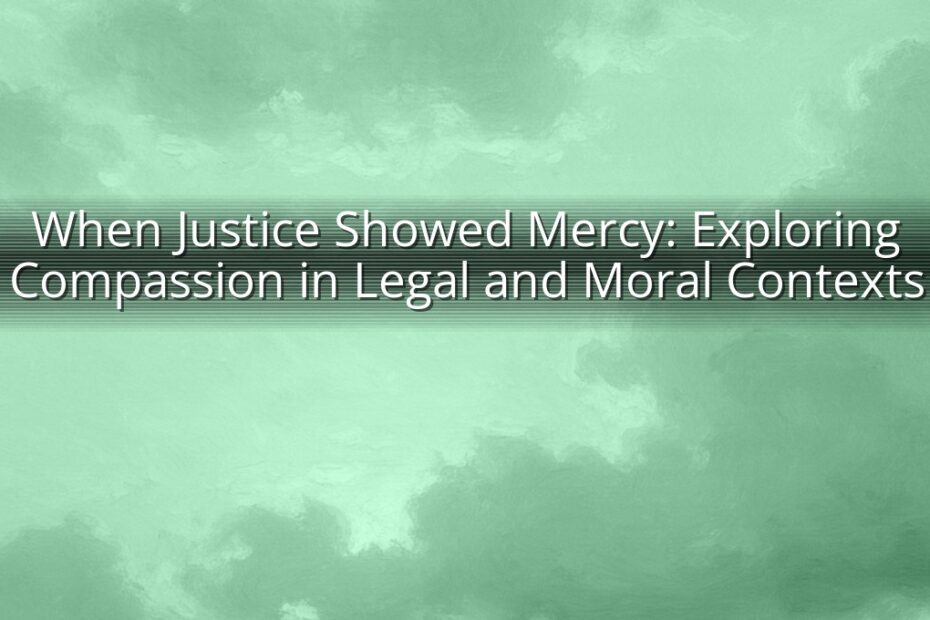 When Justice Showed Mercy: Exploring Compassion in Legal and Moral Contexts
