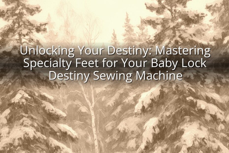 Unlocking Your Destiny: Mastering Specialty Feet for Your Baby Lock Destiny Sewing Machine