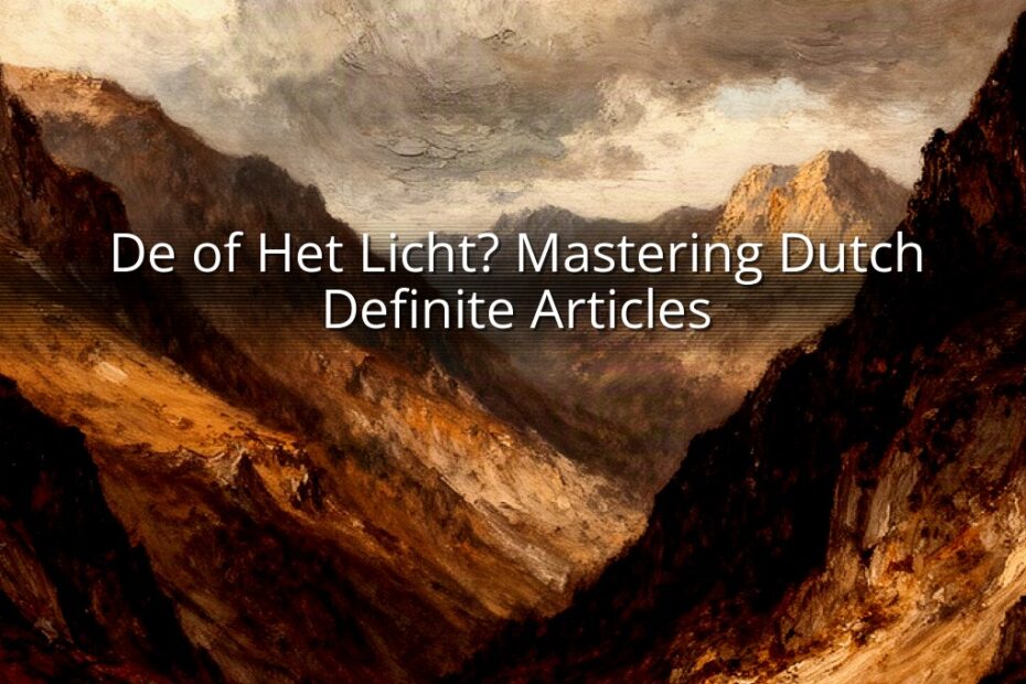 De of Het Licht? Mastering Dutch Definite Articles