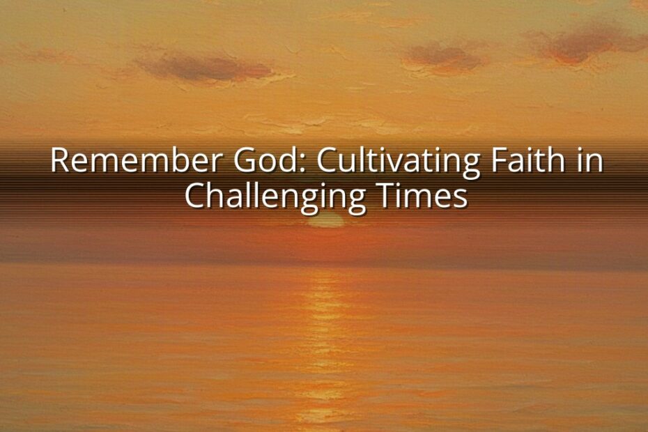 Remember God: Cultivating Faith in Challenging Times