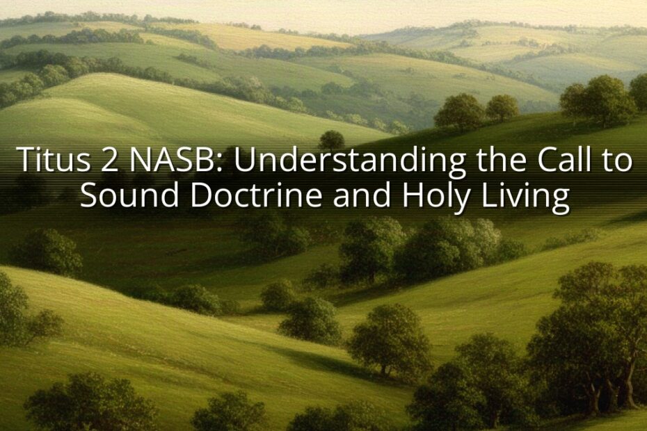 Titus 2 NASB: Understanding the Call to Sound Doctrine and Holy Living