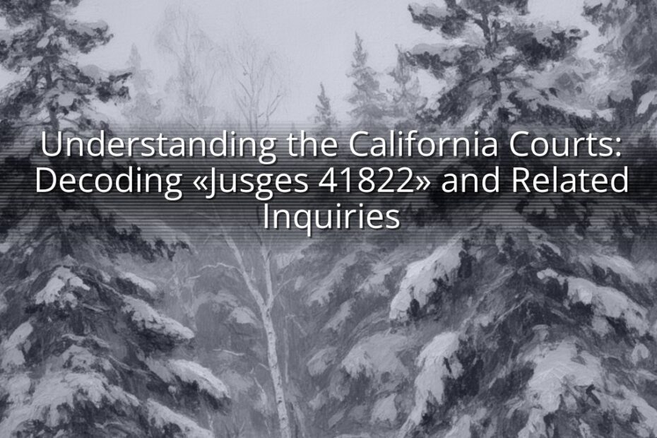 Understanding the California Courts: Decoding «Jusges 41822» and Related Inquiries