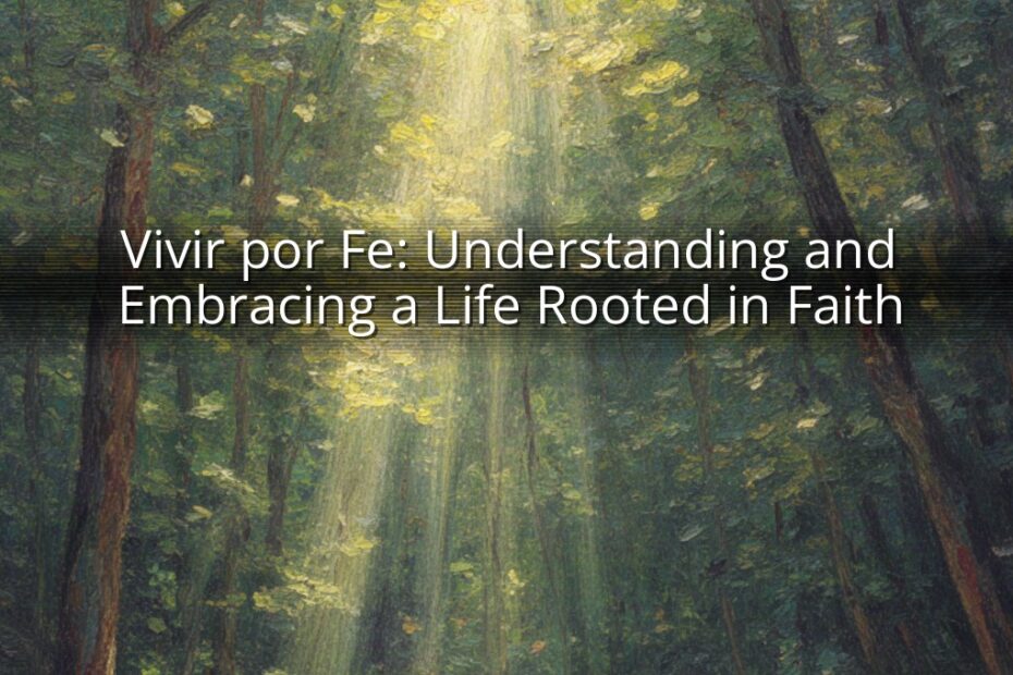 Vivir por Fe: Understanding and Embracing a Life Rooted in Faith