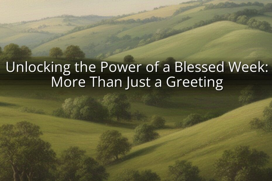 Unlocking the Power of a Blessed Week: More Than Just a Greeting