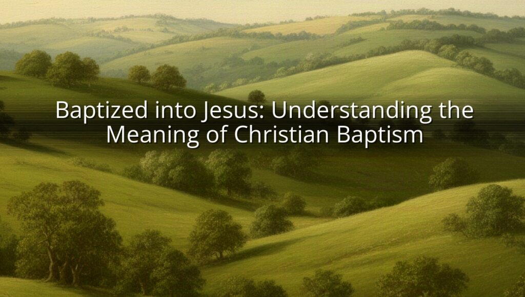 Baptized into Jesus: Understanding the Meaning of Christian Baptism