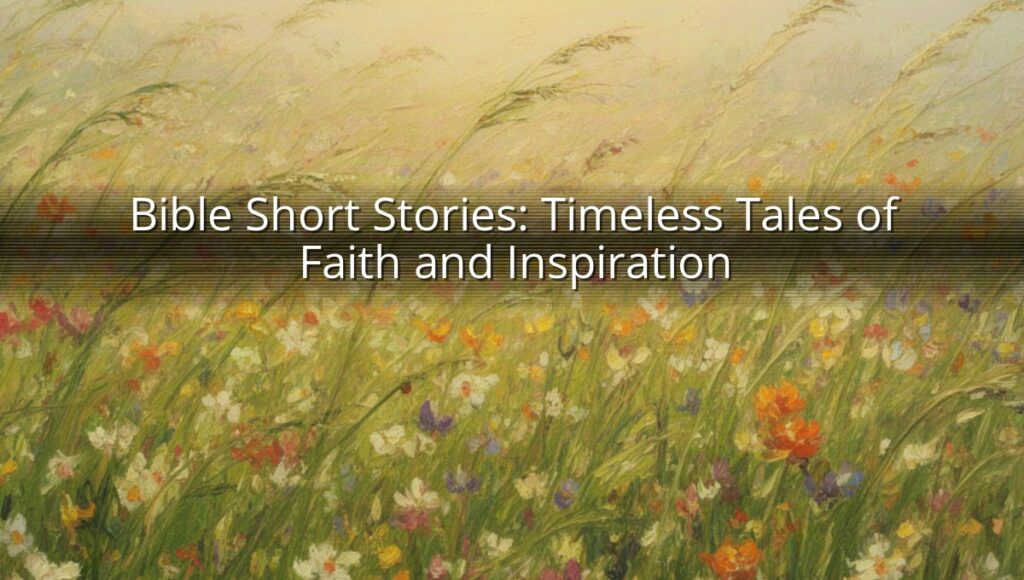 Bible Short Stories: Timeless Tales of Faith and Inspiration