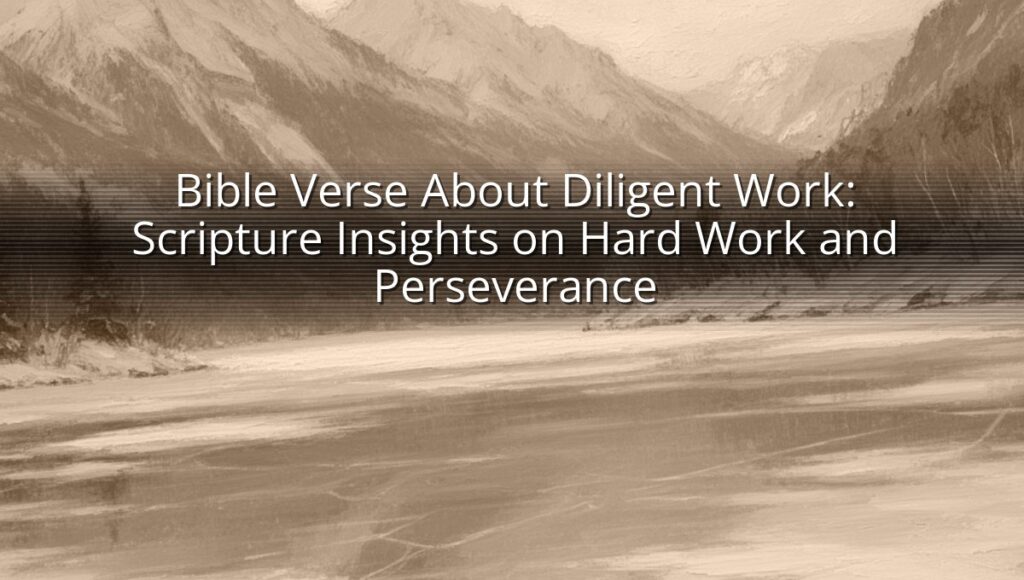 Bible Verse About Diligent Work: Scripture Insights on Hard Work and Perseverance