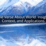 Bible Verse About World: Insights, Context, and Applications