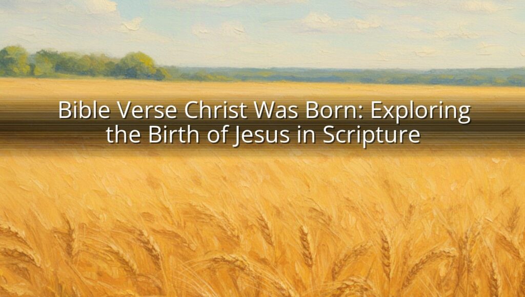 Bible Verse Christ Was Born: Exploring the Birth of Jesus in Scripture