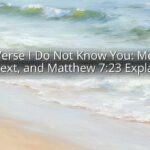 Bible Verse I Do Not Know You: Meaning, Context, and Matthew 7:23 Explained