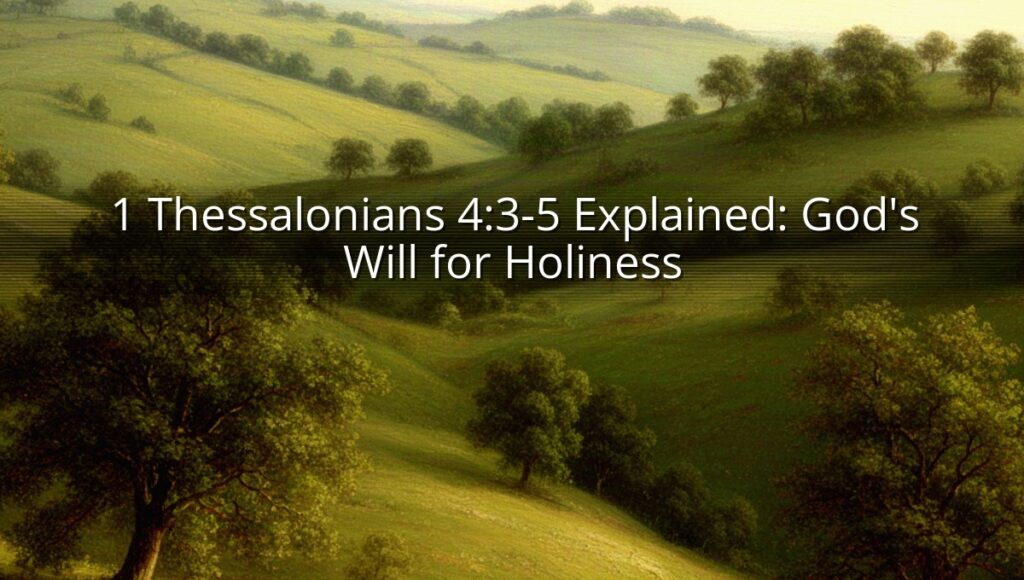 1 Thessalonians 4:3-5 Explained: God's Will for Holiness