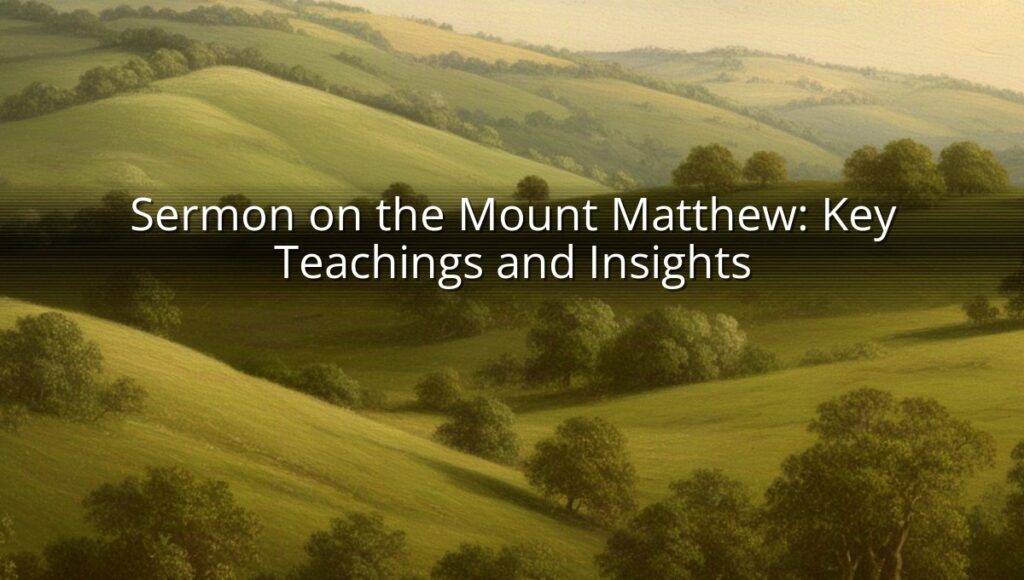 Sermon on the Mount Matthew: Key Teachings and Insights