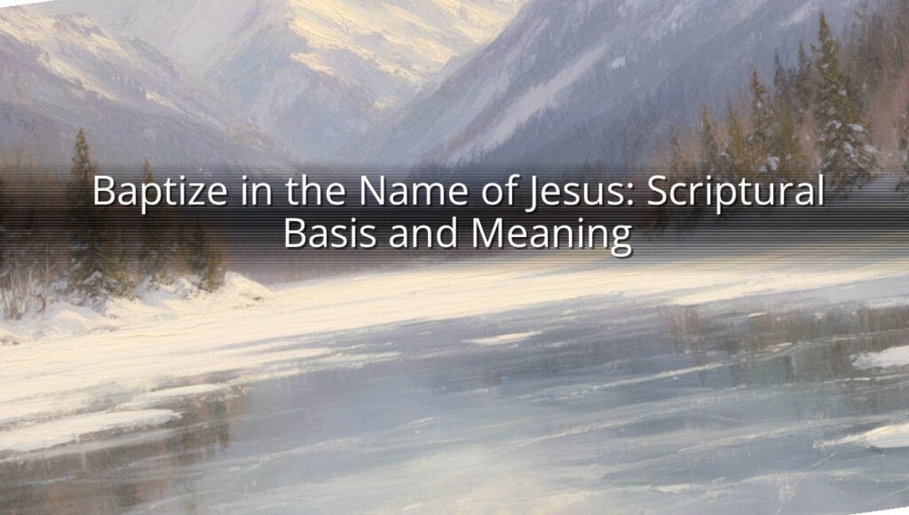 Baptize in the Name of Jesus: Scriptural Basis and Meaning