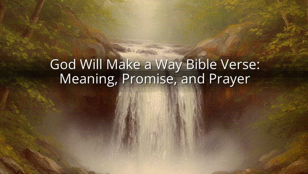 God Will Make a Way Bible Verse: Meaning, Promise, and Prayer