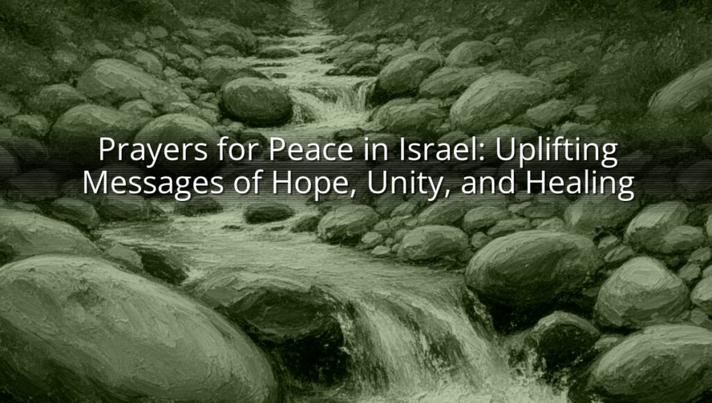Prayers for Peace in Israel: Uplifting Messages of Hope, Unity, and Healing