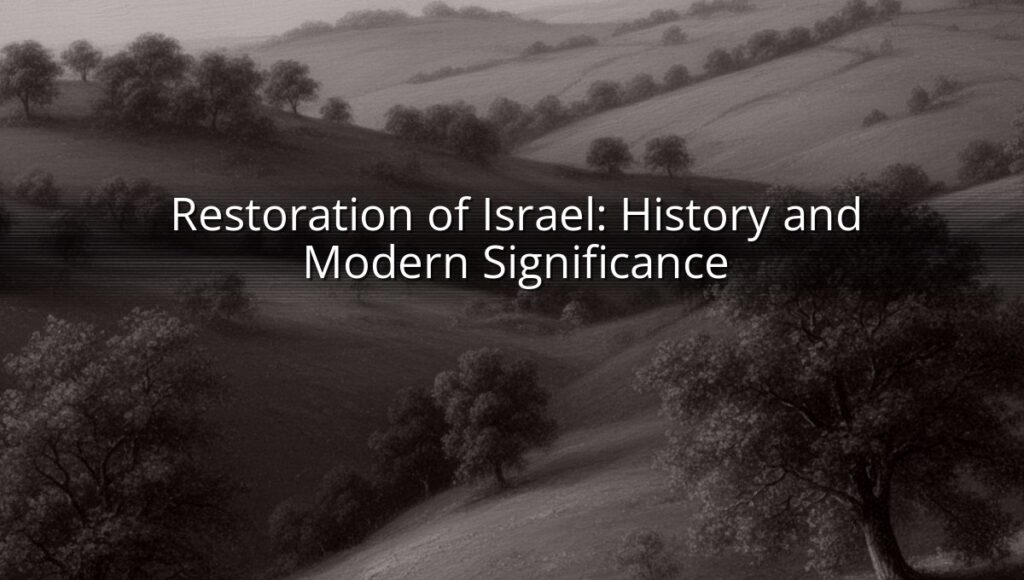 Restoration of Israel: History and Modern Significance