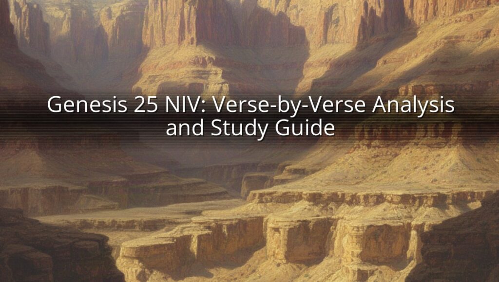 Genesis 25 NIV: Verse-by-Verse Analysis and Study Guide