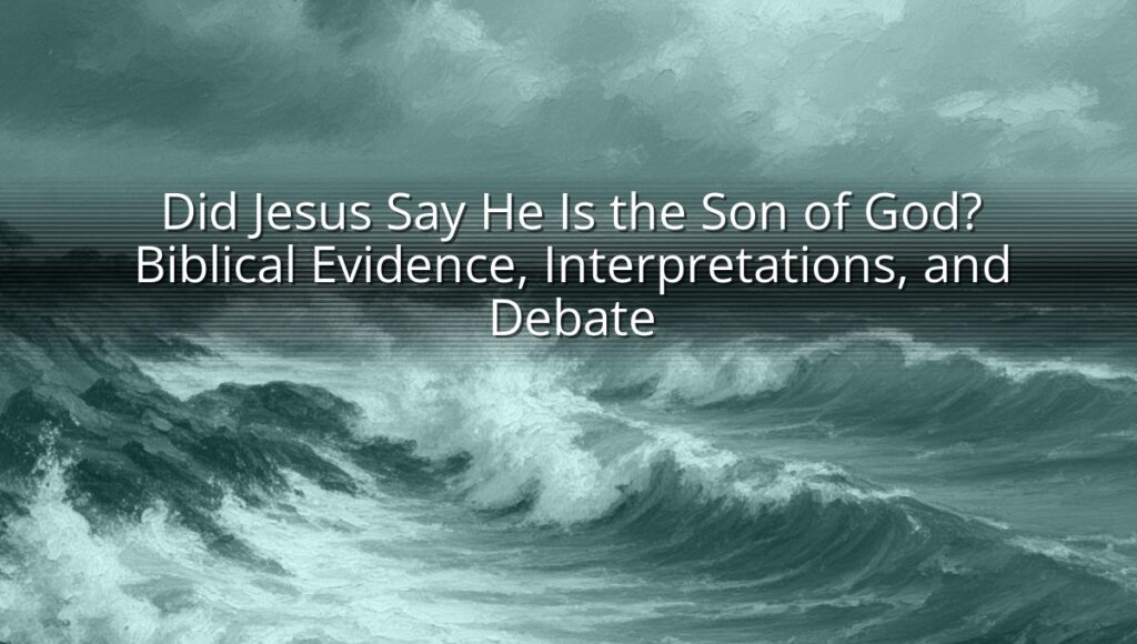 Did Jesus Say He Is the Son of God? Biblical Evidence, Interpretations, and Debate