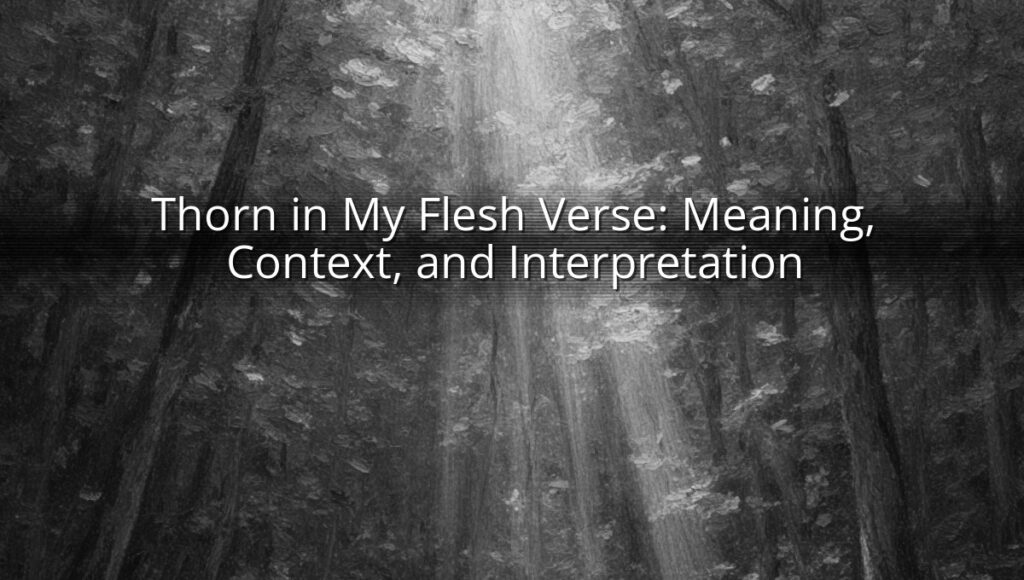 Thorn in My Flesh Verse: Meaning, Context, and Interpretation