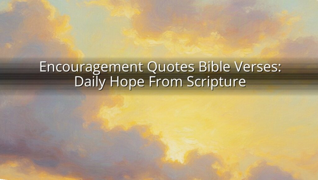 Encouragement Quotes Bible Verses: Daily Hope From Scripture