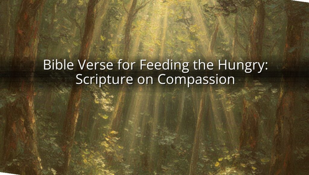 Bible Verse for Feeding the Hungry: Scripture on Compassion