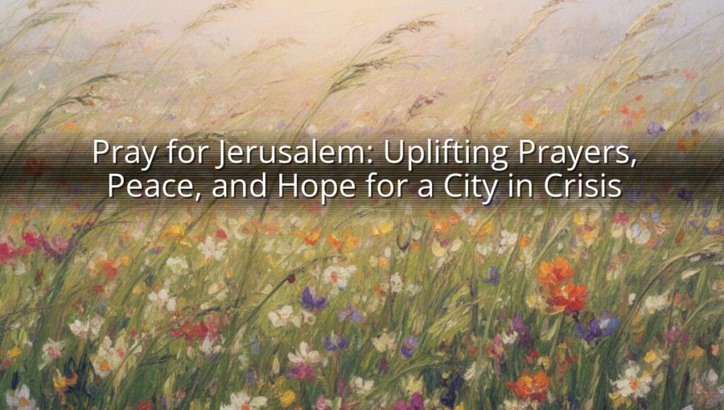 Pray for Jerusalem: Uplifting Prayers, Peace, and Hope for a City in Crisis
