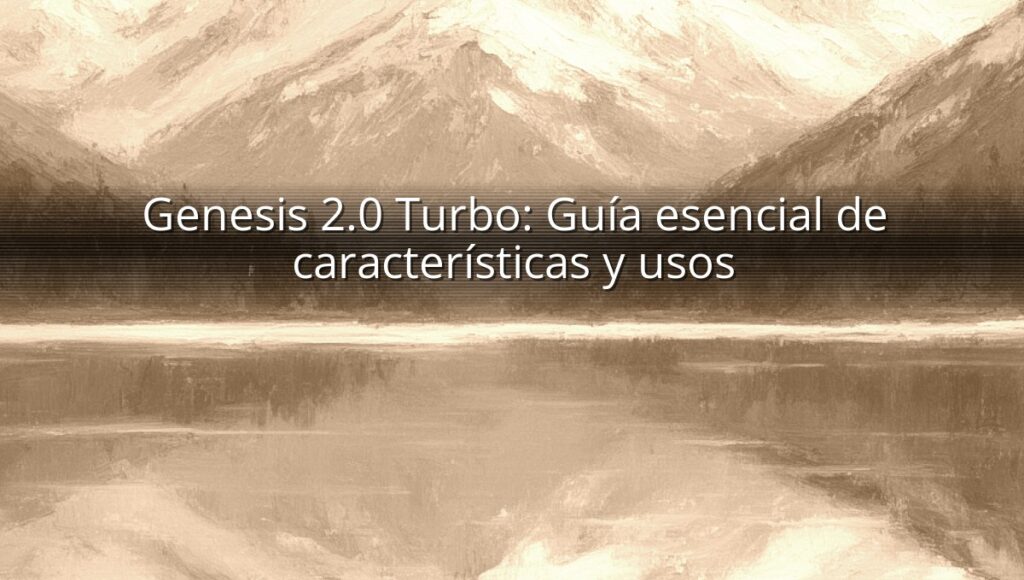 Genesis 2.0 Turbo: Guía esencial de características y usos