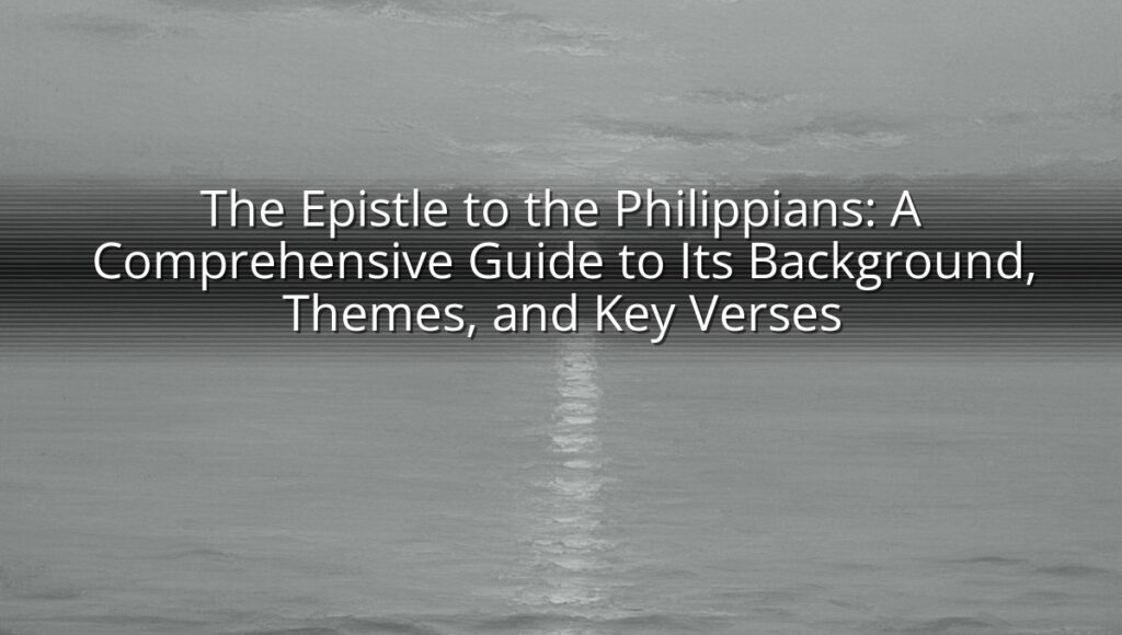 The Epistle to the Philippians: A Comprehensive Guide to Its Background, Themes, and Key Verses